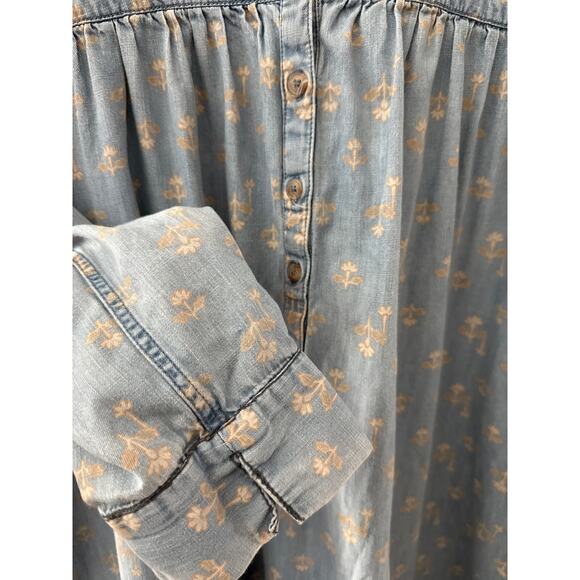Anthropologie‎ Pilcro and Letterpress Rochelle Shirtdress Denim Light Size 12 - Picture 9 of 11